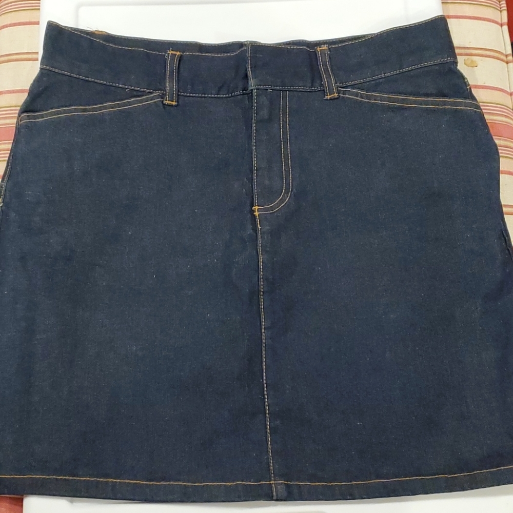 EUC - hip-hugger Jean skirt